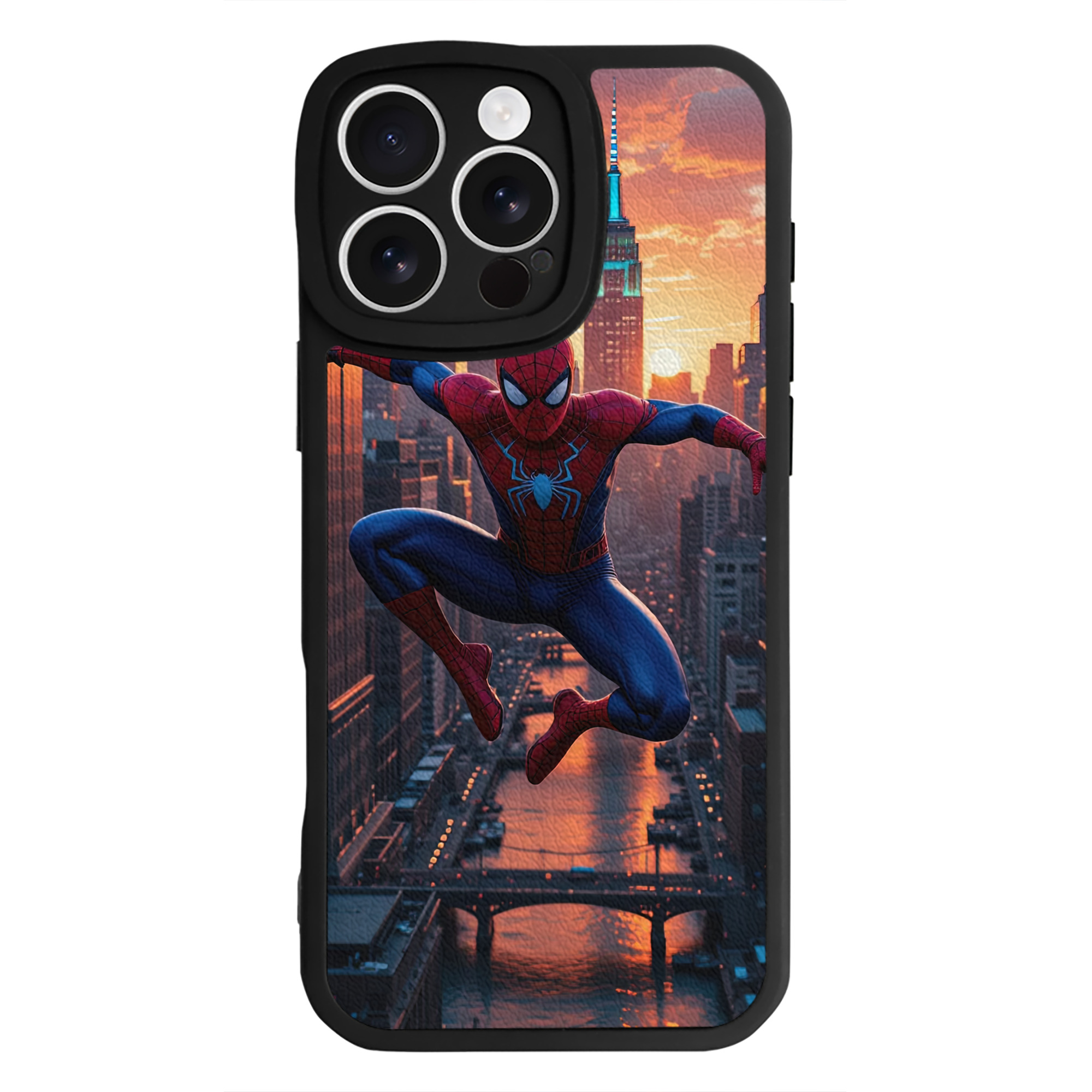 Spider Man スパイダーマン 【iPhone 16シリーズ対応】シリコンスマホケース（レザー調） 材質：シリコン